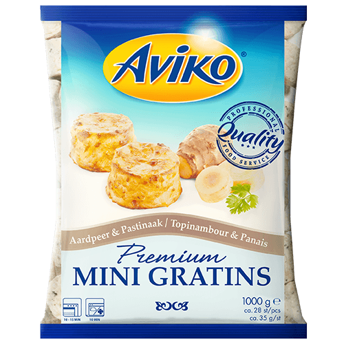 804402 Aviko Mini Gratins Parsnip Topinambour 1000G