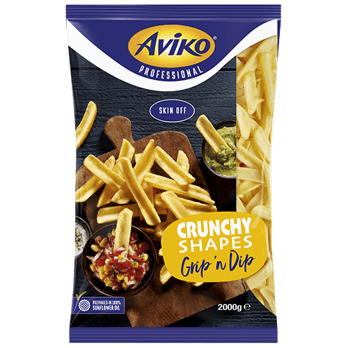 808402 Aviko Crunchy Shapes Grip n Dip 2000g