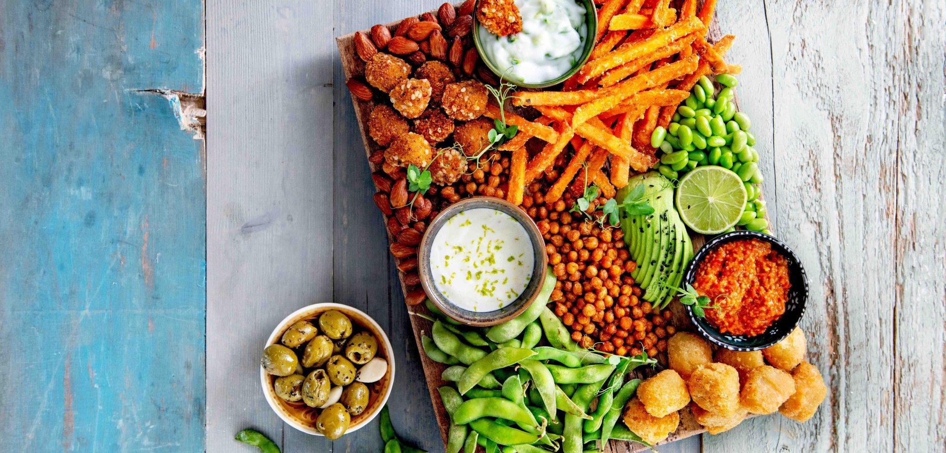Sharing platter vegan plant based Aviko snacks